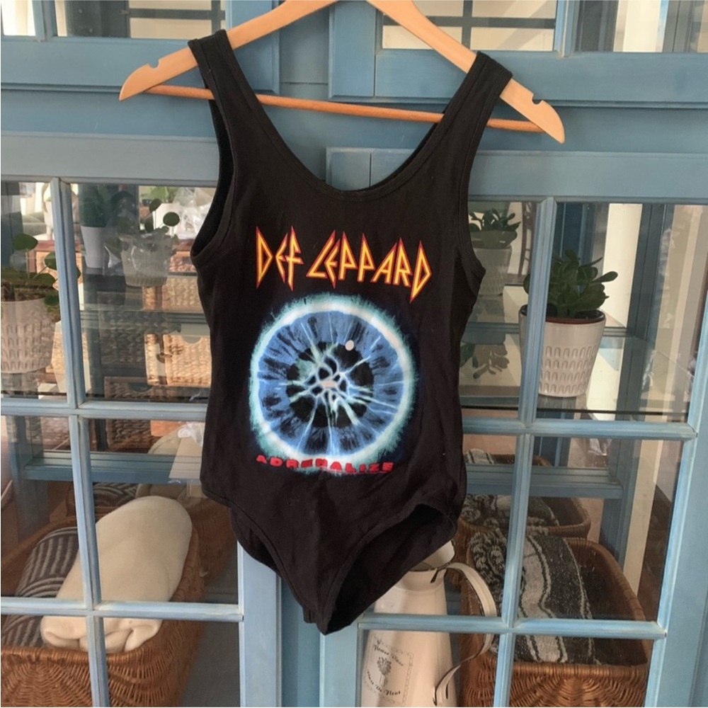 Def Leppard Black Graphic Bodysuit